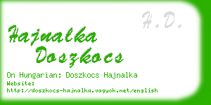 hajnalka doszkocs business card